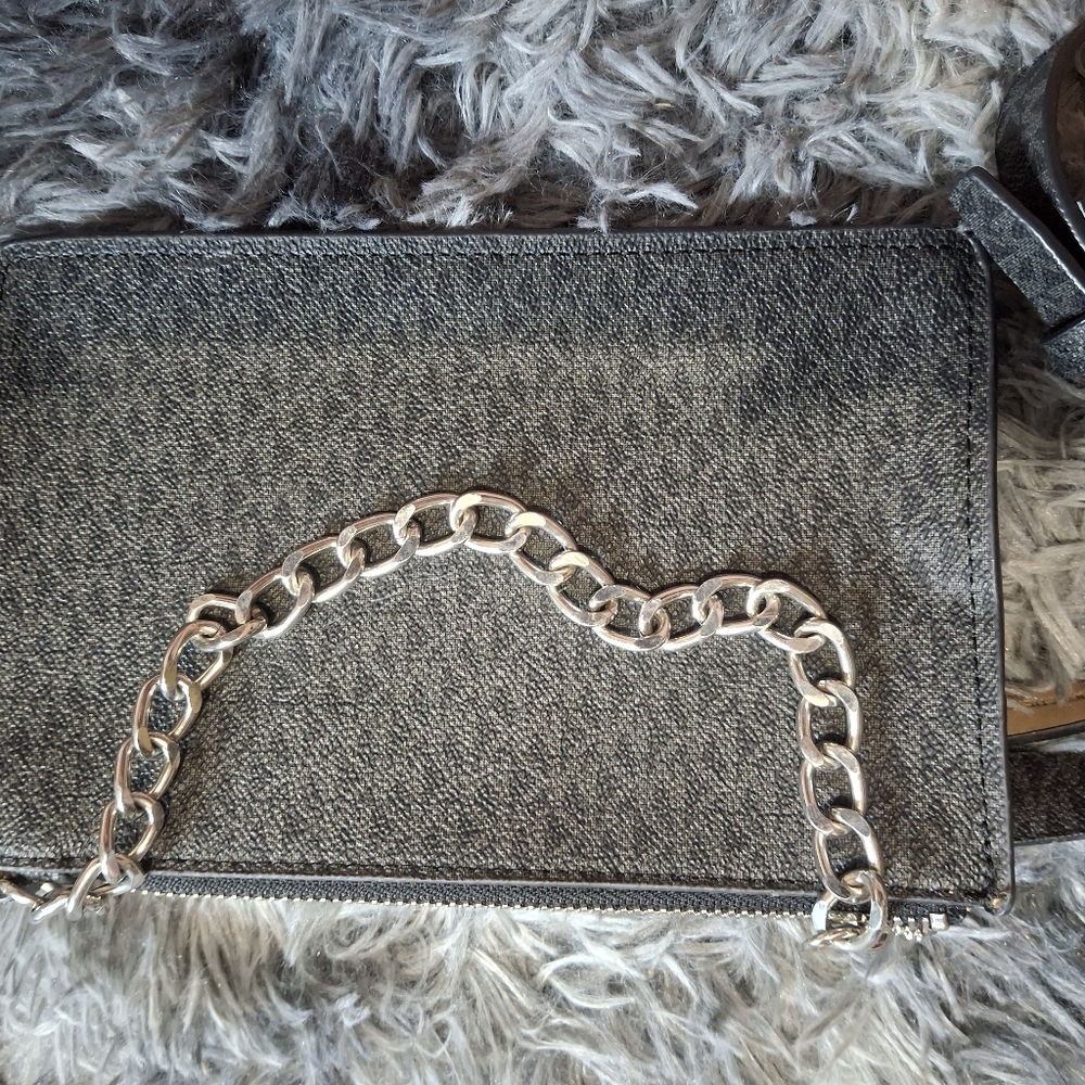 Micheal Kors Stylish Gray Chain Clutch Or Belt Bag